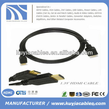 black pvc slim High speed 1.4V HDMI cable 1080P 3D With ethernet for HDTV